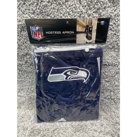 NFL Seattle Seahawks Hostess Apron w/Pocket & Ruffle Hem Fits Most Adults New - Picture 1 of 12